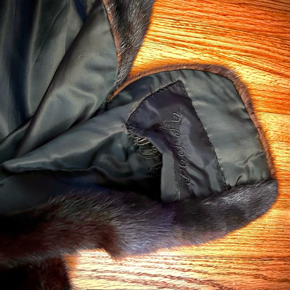 Authentic Vintage Brown/Black 100% Real Mink Fur Stole/Wrap, Godchaux’s - Picture 10 of 11